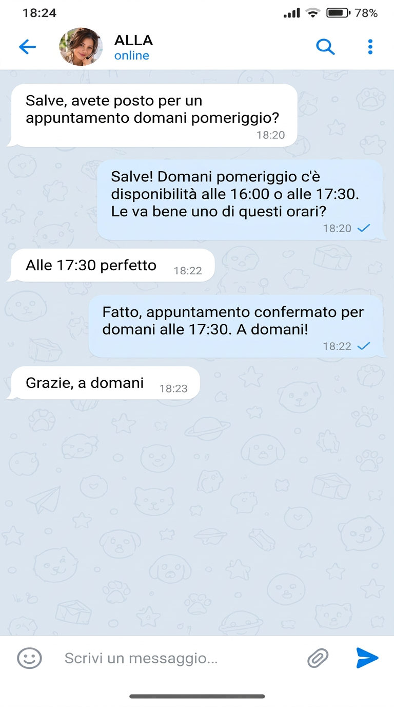 Anteprima di una conversazione su Telegram