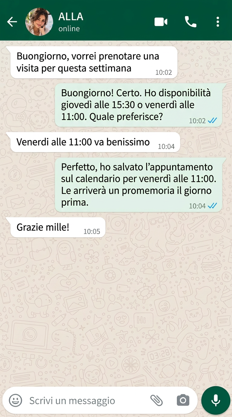 Anteprima di una conversazione su WhatsApp